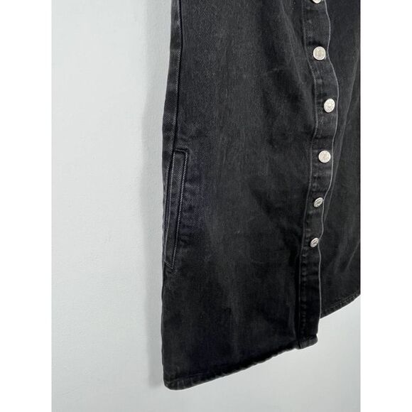 Urban Outfitters Denim Overall Black Jean Button Front Dress Size Small - Picture 4 of 8